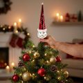 Figura do topo da árvore boneco de neve 30cm vermelho, branco | Floristik24.pt