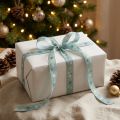 Fita de Natal, fita de presente padrão estrela azul 15mm 20m | Floristik24.pt