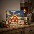 Quadro LED Natal Papai Noel com boneco de neve mural LED 38x28cm | Floristik24.pt
