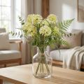 Flores artificiais decoração de alho branco cebolas ornamentais 34cm 3 unidades em cacho | Floristik24.pt