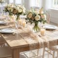 Caminho de mesa Deco fleece Sizoweb bege 30cm 5m | Floristik24.pt