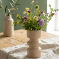 Vaso de flores em metal esmalte marrom cappuccino Ø9cm A17,5cm | Floristik24.pt