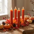 Velas cônicas tingidas de marrom 34×240mm 4 unidades | Floristik24.pt