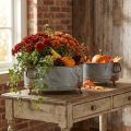 Tigela decorativa com pé e alça de metal ferrugem 42/46,5 cm conjunto de 2 | Floristik24.pt