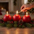 Conjunto de 6 velas vermelhas em formato de bola, 100 mm - Perfeitas para decoração de Natal e ocasiões festivas, com longa duração. | Floristik24.pt
