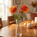 Flores Decorativas Dália Artificiais Laranja Vermelho Ø10 C80cm 2uns | Floristik24.pt