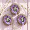 Grinalda de penas de faisão roxo guirlanda decorativa Ø20cm 3 un | Floristik24.pt