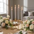 Velas cônicas cor sólida cinza 34 mm x 300 mm 4 unidades | Floristik24.pt
