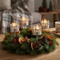 Suporte para velas prateado para colar Ø4cm H9,5cm 4 unidades | Floristik24.pt