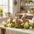 Coelhinhos da Páscoa Decorativos Sentado Flocados – 2ª Escolha – Primavera 10cm 6 pcs | Floristik24.pt