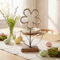 Decoração de flores de metal prata preta decoração de mesa primavera Alt.36cm | Floristik24.pt