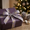 Fita para presente lavanda ouro veado de Natal 25mm 15m | Floristik24.pt
