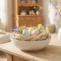 Fibras naturais de origem vegetal, fibra de juta, lavada em branco, 300g, decoração DIY, arranjos florais | Floristik24.pt