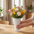 Vaso “Fizzy” Ø16cm Alt.27cm branco, 1 un. | Floristik24.pt