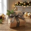 Fita de Natal marrom ouro fita para presente abeto 25mm 15m | Floristik24.pt