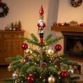 Enfeite de Natal em forma de quebra-nozes vermelho para árvore de Natal, 28 cm, em vidro verdadeiro. | Floristik24.pt