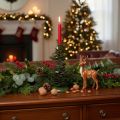 Castiçal em forma de árvore de Natal, decoração em metal verde, 28 cm | Floristik24.pt