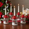 Castiçais compactos de metal vermelho para velas cônicas de 10 cm, 2 peças. | Floristik24.pt