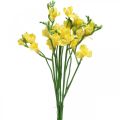 Floristik24 Frésias, flores artificiais, frésias em cacho amarelo L64cm 6pcs