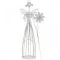 Floristik24 Decoração de primavera, fada das flores, lanterna de metal, fada das flores com flores 34,5 cm