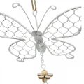 Floristik24 Decoração de primavera, borboletas de metal, Páscoa, pingente de decoração de borboleta 2 unidades