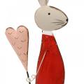 Floristik24 Decoração de primavera, coelhinho da páscoa de metal, dia dos namorados, coelhinho com coração, páscoa 45cm