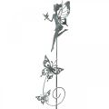 Floristik24 Decoração de flores, plugue de metal fada da flor, primavera, duende com borboletas, plugue de planta 2 unidades