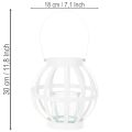 Lanterna de jardim, metal e vidro, suporte para vela suspenso, branca, Ø18,5 cm | Floristik24.pt