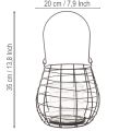 Lanterna de jardim com suporte de vela de vidro, preta, Ø20cm, A18,5cm | Floristik24.pt