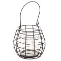 Floristik24 Lanterna de jardim com alça, preta, suporte de vela em vidro, Ø17cm, A15cm