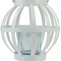 Floristik24 Lanterna de jardim lanterna de vidro metálico para pendurar branca Ø18,5cm