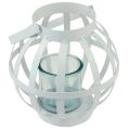 Floristik24 Lanterna de jardim lanterna de vidro metálico para pendurar branca Ø18,5cm