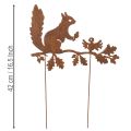 Esquilo decorativo de jardim em galho, metal com acabamento envelhecido, 42 cm de altura, conjunto de 3 peças. | Floristik24.pt