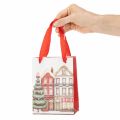 Sacola de presente de Natal com casinhas e árvore de Natal, 16 cm, 2 peças | Floristik24.pt