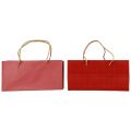 Floristik24 Sacos para presentes sacos de papel vermelhos com alça 24×12×12cm 6 unidades