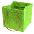 Floristik24 Sacos para presentes tecidos com alças verde, amarelo, roxo 10,5 cm 12 unidades