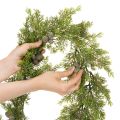 Guirlanda artificial de cipreste com pinhas, 180 cm, para mesa e porta. | Floristik24.pt
