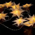 Floristik24 Guirlanda com estrelas de papel 12 luzes branco quente 220cm