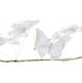 Floristik24 Guirlanda com borboletas brancas 154cm