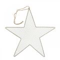 Floristik24 Decoração de malha estrela de metal estrela decoração de metal ouro Ø47cm