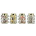 Floristik24 Porta-velas decorativo de vidro com decoração seca para LED H8,5cm 4 peças