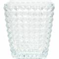 Floristik24 Padrão facetado de cubo de lanterna de vidro, decoração de mesa, vaso de vidro, decoração de vidro 2pcs