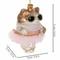 Enfeites de vidro em forma de gato com tutu para decoração de árvore de Natal, 11 cm, 2 peças. | Floristik24.pt