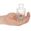 Mini vaso de vidro com padrão de diamante, pequeno vaso de mesa, garrafa, transparente, 9 cm, 6 peças | Floristik24.pt