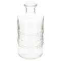 Floristik24 Garrafa de vidro com padrão, cilíndrica, transparente, vaso decorativo, 15 cm, conjunto de 6 peças