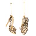 Floristik24 Sapatinho de cristal decorativo com estampa de leopardo para árvore de Natal, 13 cm, 2 peças