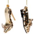 Sapatinho de cristal decorativo com estampa de leopardo para árvore de Natal, 13 cm, 2 peças | Floristik24.pt