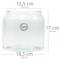 Floristik24 Lanterna de vidro, vaso decorativo, decoração de velas Ø18.5cm H21cm
