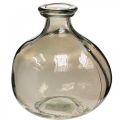 Floristik24 Vaso de vidro redondo vaso decorativo de vidro castanho rústico Ø16.5cm H18cm