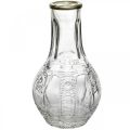 Floristik24 Vaso de vidro look cristal, vaso de flores com aro dourado Ø6,5cm A11,5cm